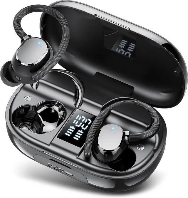 Main image of Q22 Wireless Earbuds Bluetooth 5.3 with LED Display, 128H Playtime & Bass Boost (Black)