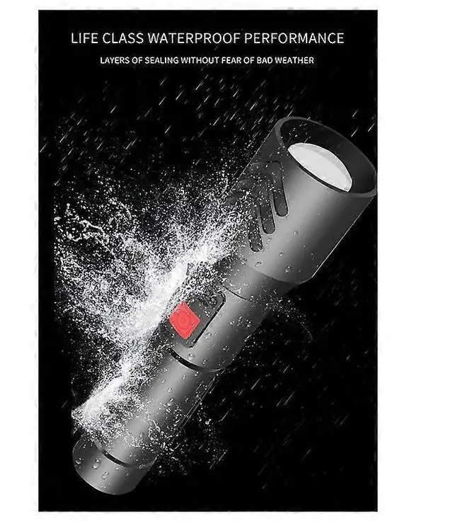 Alt view image 4 of 5 - Ecocleanpath Tactical Flashlight, 5 Modes & Zoomable Focus, High Lumen Waterproof LED Light (Black)