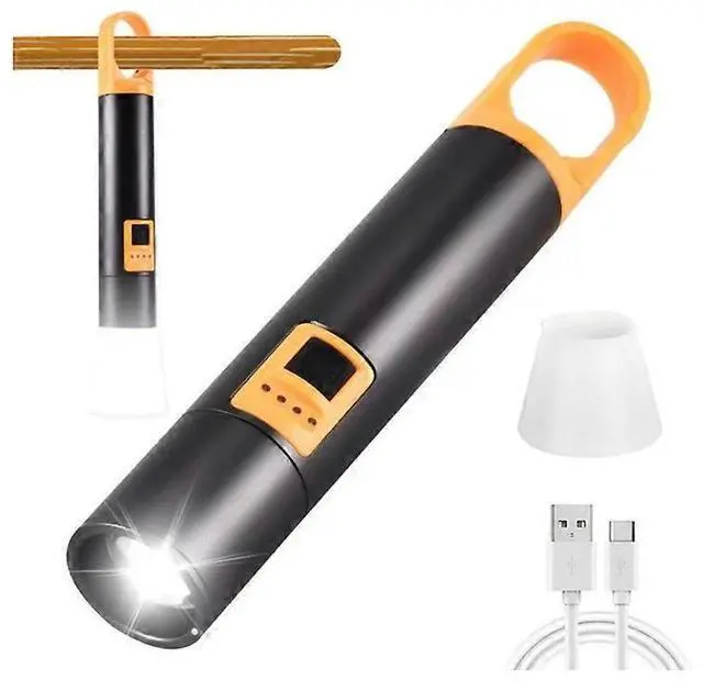 Main image of Ecocleanpath 1000 Lumens Tactical LED Flashlight with Laser, Zoomable & Power Bank, Rechargeable Black Flash Light