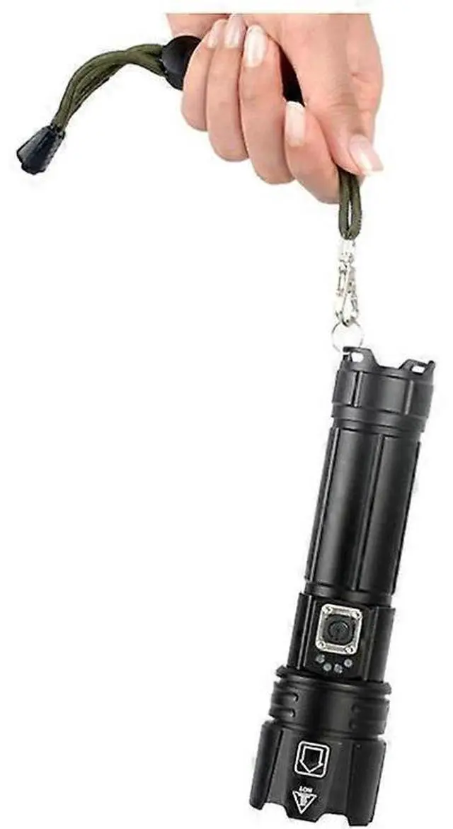 Alt view image 4 of 5 - Ecocleanpath 3000 Lumens USB Rechargeable XHP70.2 Tactical Flashlight, 5 Modes Zoomable LED Torch (Black)