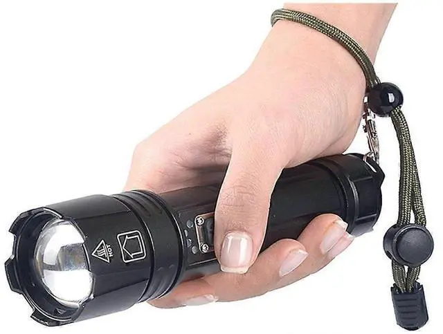 Alt view image 5 of 5 - Ecocleanpath 3000 Lumens USB Rechargeable XHP70.2 Tactical Flashlight, 5 Modes Zoomable LED Torch (Black)