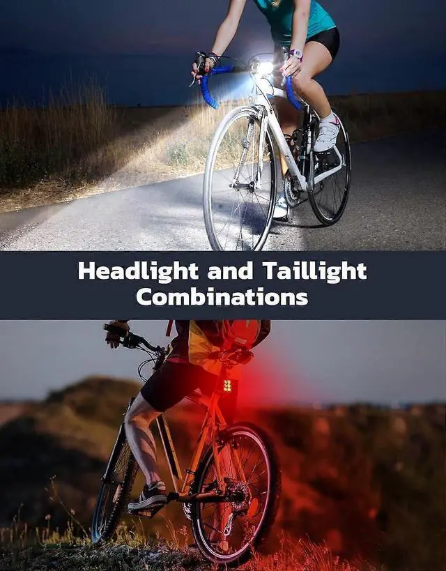Alt view image 5 of 5 - EcocleanpathUSB Rechargeable Bike Lights Set, IP65 Waterproof Front & Back Bicycle Light with 10 Modes, Black