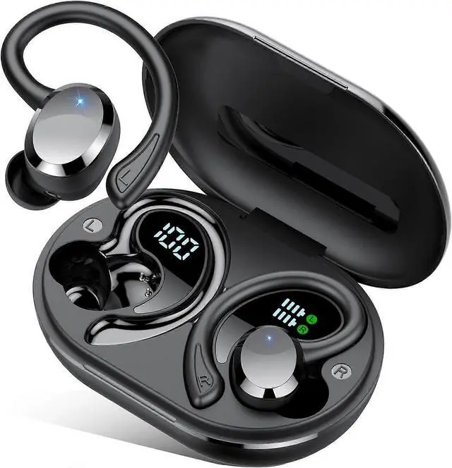 Main image of Wireless Earbuds Bluetooth 5.4, 68Hrs Playtime, LED Display, ENC Mic, IPX7 Waterproof Sport Headphones (Black)