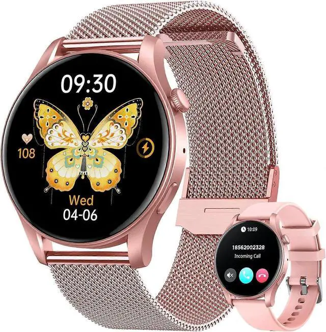 Main image of Ecocleanpath Women's Smart Watch 1.43" AMOLED, Call Answering, Heart Rate & Blood Pressure Monitor, 100+ Sports Modes, IP67 Waterproof