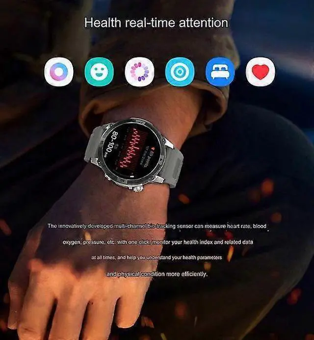 Alt view image 5 of 5 - Ecocleanpath 2024 Military Smartwatch: 1.43" AMOLED, GPS, Bluetooth 5.3 Calling, 100+ Sports Modes, 530mAh Battery
