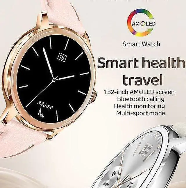 Alt view image 2 of 5 - Ecocleanpath Smartwatch with AMOLED 1.32" Screen, IP67 Waterproof, Heart Rate & Sleep Tracker, White