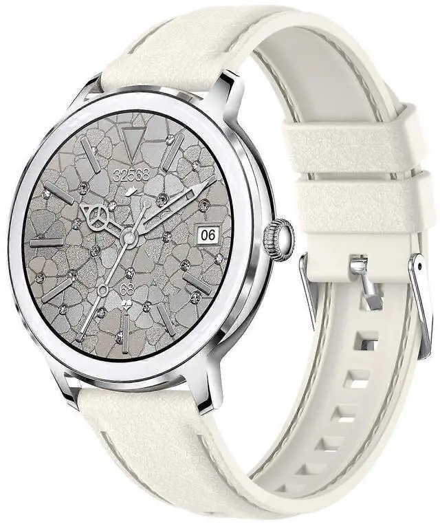 Main image of Ecocleanpath Smartwatch with AMOLED 1.32" Screen, IP67 Waterproof, Heart Rate & Sleep Tracker, White