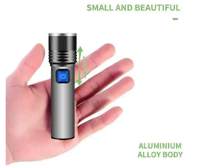 Alt view image 3 of 5 - Ecocleanpath USB Rechargeable Red LED Flashlight, 3-Mode Zoomable for Night Observation & Astronomy (Black)