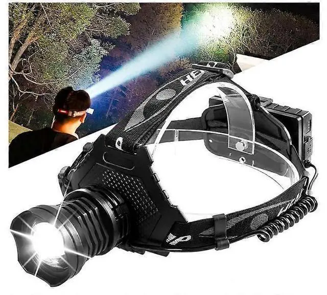 Main image of Ecocleanpath USB Rechargeable Headlamp, 90K Lumens, Zoomable, IPX6 Waterproof, 6 Modes for Outdoor Camping & Hiking (Black)