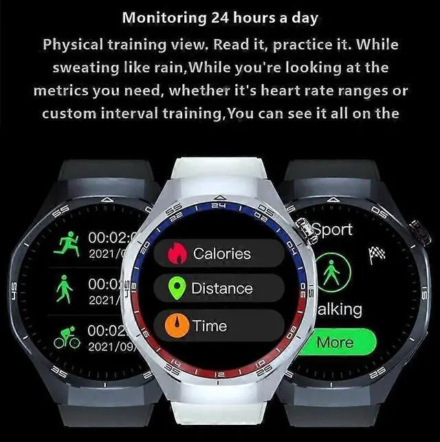 Alt view image 5 of 5 - Ecocleanpath Men's Sports Smart Watch with AMOLED Screen, NFC, Heart Rate & SpO2, 173 Modes, for Android/iOS (Black)