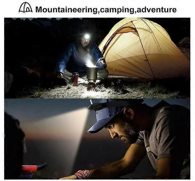 Alt view image 4 of 5 - Ecocleanpath LED Hard Hat Light, 180° Adjustable Headlamp, 1500mAh Battery, IPX6 Waterproof for Camping & Work (Black)