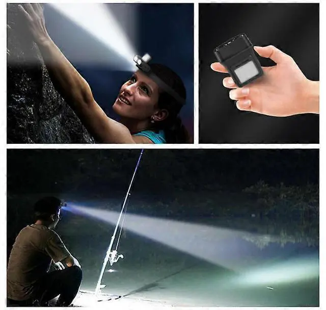 Alt view image 5 of 5 - Ecocleanpath LED Hard Hat Light, 180° Adjustable Headlamp, 1500mAh Battery, IPX6 Waterproof for Camping & Work (Black)