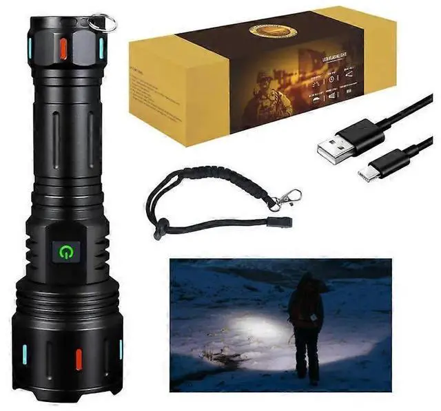 Main image of Ecocleanpath 10000LM Rechargeable Super Bright Flashlight, 5 Modes Zoomable Waterproof Tactical Light for Outdoor Emergency