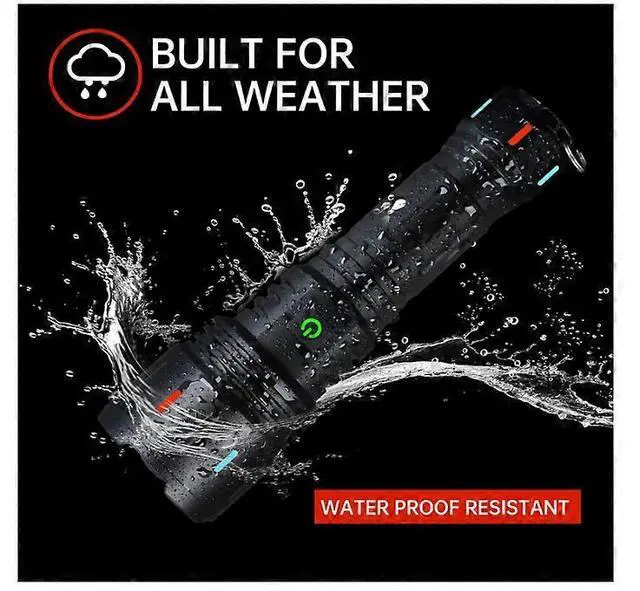 Alt view image 4 of 5 - Ecocleanpath 10000LM Rechargeable Super Bright Flashlight, 5 Modes Zoomable Waterproof Tactical Light for Outdoor Emergency