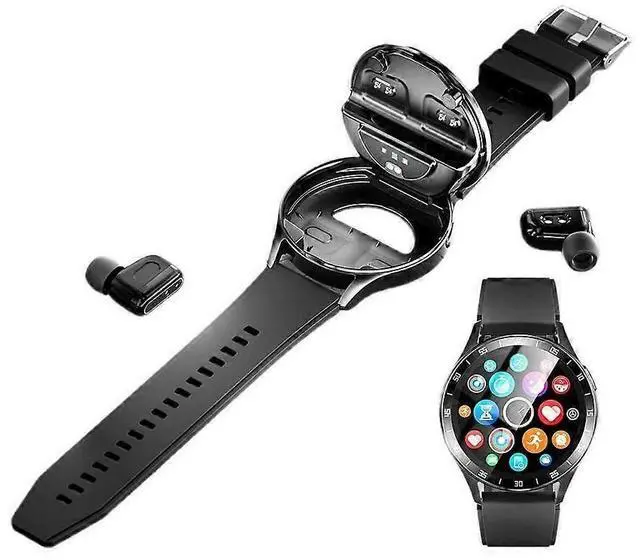 Alt view image 2 of 5 - Ecocleanpath 2-in-1 Smartwatch with TWS Earbuds, 1.39" Round Display, Sleep & Heart Rate Monitor for iOS/Android (White)