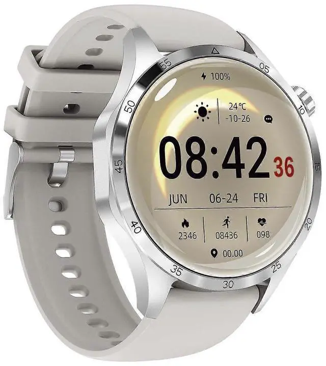 Main image of Ecocleanpath Sports Smart Watch with GPS & NFC, 366x366 HD Screen, Compass, Waterproof for Android iOS (White)