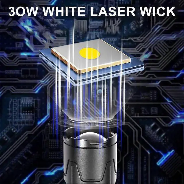 Alt view image 2 of 5 - Ecocleanpath 4500 Lumen Rechargeable Flashlight with Digital Display & Power Bank, Super Bright Zoomable Light for Outdoor Camping