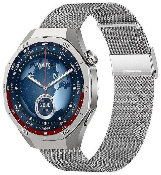 Main image of Ecocleanpath Men's Sports Smart Watch with AMOLED Screen, NFC, Heart Rate & SpO2, 173 Modes, for Android/iOS (Silver)