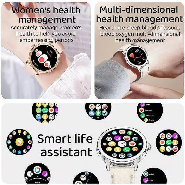 Alt view image 4 of 5 - Ecocleanpath Smartwatch 1.32" AMOLED, IP67 Waterproof, Heart Rate & Sleep Tracker, Pink