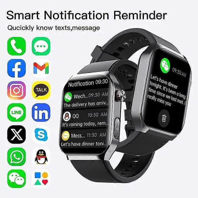 Alt view image 2 of 5 - Ecocleanpath F700 Smartwatch 2.1" HD, Health Monitor with ECG, Bluetooth Calling, 50+ Sports Modes (White)