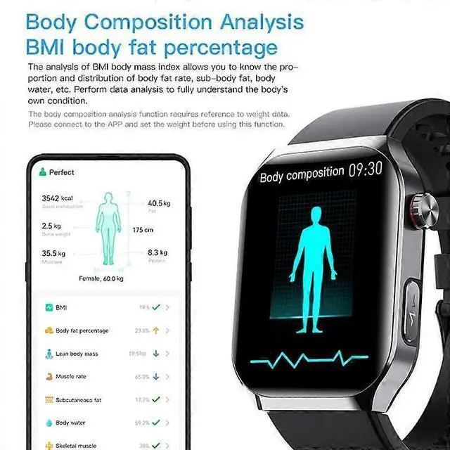 Alt view image 4 of 5 - Ecocleanpath F700 Smartwatch 2.1" HD, Health Monitor with ECG, Bluetooth Calling, 50+ Sports Modes (White)