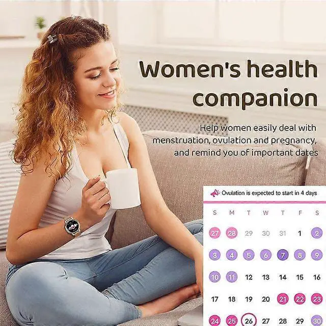 Alt view image 3 of 5 - Ecocleanpath AK88 Smartwatch for Women: Health Monitor, Bluetooth Calls, 100+ Sports Modes (Black)