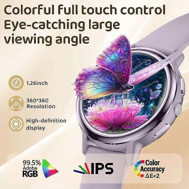 Alt view image 2 of 5 - Ecocleanpath AK88 Smartwatch for Women: Health Monitor, Bluetooth Calls, 100+ Sports Modes (Black)