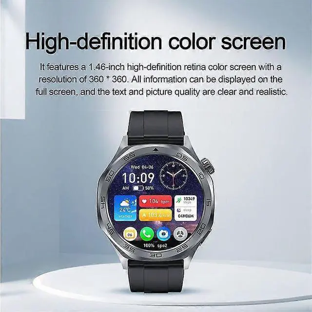 Alt view image 4 of 5 - Ecocleanpath AK83 Smartwatch 1.46" HD Display, 400mAh Battery, 100+ Sports Modes, Grey