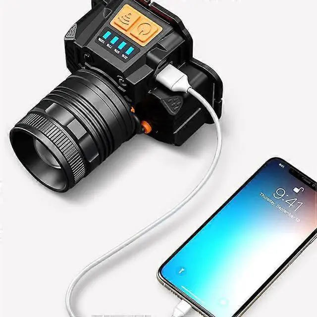 Alt view image 3 of 5 - Ecocleanpath USB Rechargeable LED Headlamp with Motion Sensor, 800 Lumens, 3 Modes, Waterproof for Outdoor Camping & Fishing (Black)