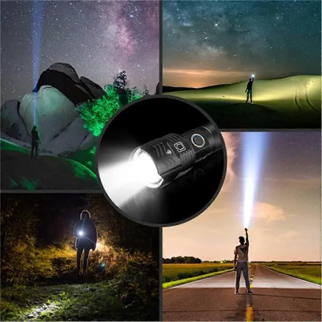 Alt view image 2 of 5 - Ecocleanpath Super Bright 1,000,000 Lumens Rechargeable Flashlight, XHP160 LED Tactical, 5 Modes, Zoomable, Waterproof