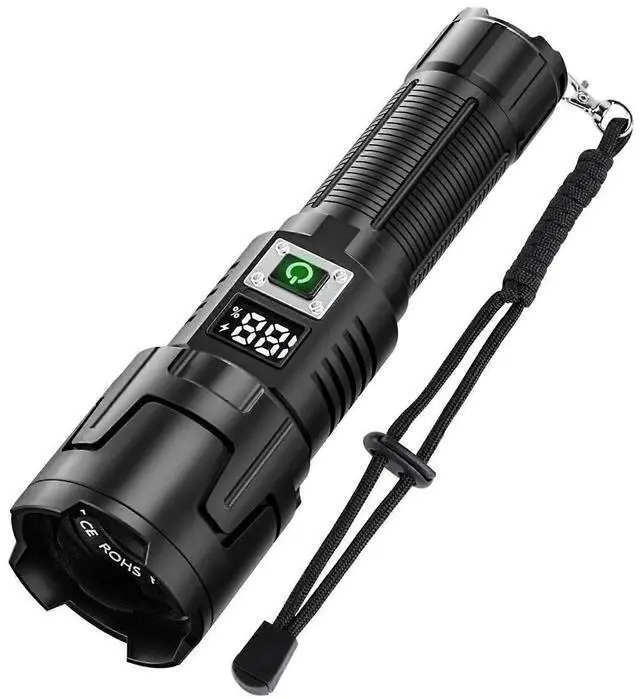 Main image of Ecocleanpath Rechargeable 90,000 Lumen LED Flashlight with Zoom, 3 Modes, IPX6 Waterproof, USB-C Charging
