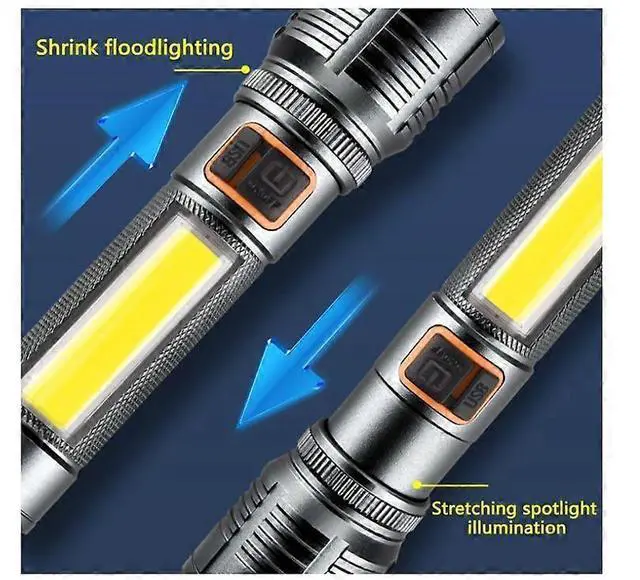 Alt view image 2 of 5 - Ecocleanpath Rechargeable LED Tactical Flashlight, 1640ft Zoom, 4 Modes, IPX4 Waterproof, USB Charging (Black)