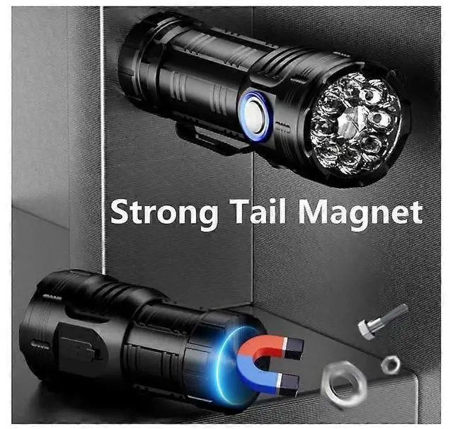 Alt view image 3 of 5 - Ecocleanpath Mini LED Flashlight USB-C Rechargeable, 8 Modes, IPX5 Waterproof, Tail Magnet, Long Battery Life (Black)
