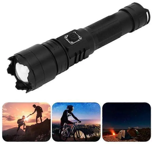 Alt view image 2 of 5 - Ecocleanpath XHP70 Super Bright LED Flashlight, USB Rechargeable & Waterproof Torch for Camping, Hiking, Cycling (Black)