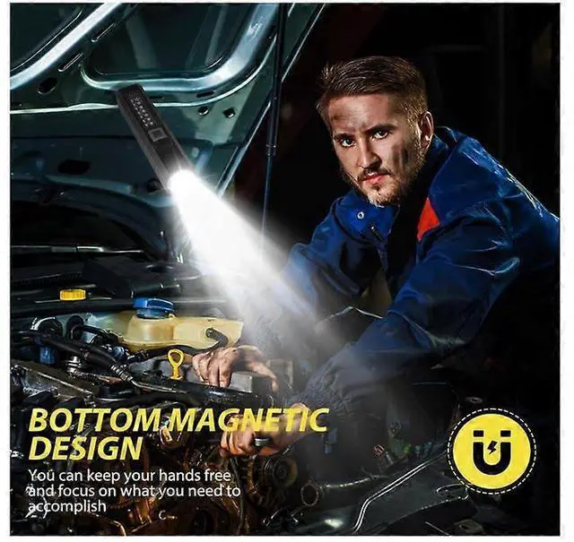 Alt view image 3 of 5 - Ecocleanpath Super Bright 1200 Lumen LED Rechargeable Flashlight with Magnet & UV Light, 9 Modes, Battery Indicator (Black)