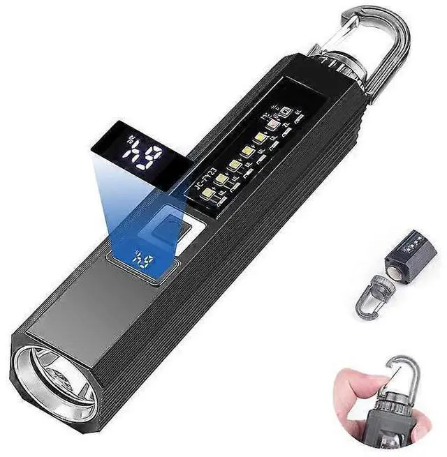 Main image of Ecocleanpath Super Bright 1200 Lumen LED Rechargeable Flashlight with Magnet & UV Light, 9 Modes, Battery Indicator (Black)