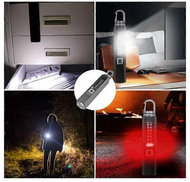 Alt view image 2 of 5 - Ecocleanpath Super Bright 1200 Lumen LED Rechargeable Flashlight with Magnet & UV Light, 9 Modes, Battery Indicator (Black)