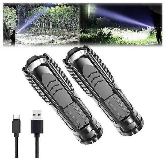 Main image of Ecocleanpath Summarizy Rechargeable LED Flashlight, 500m Beam, IPX7 Waterproof, 12H Runtime for Camping & Outdoor (Gray)