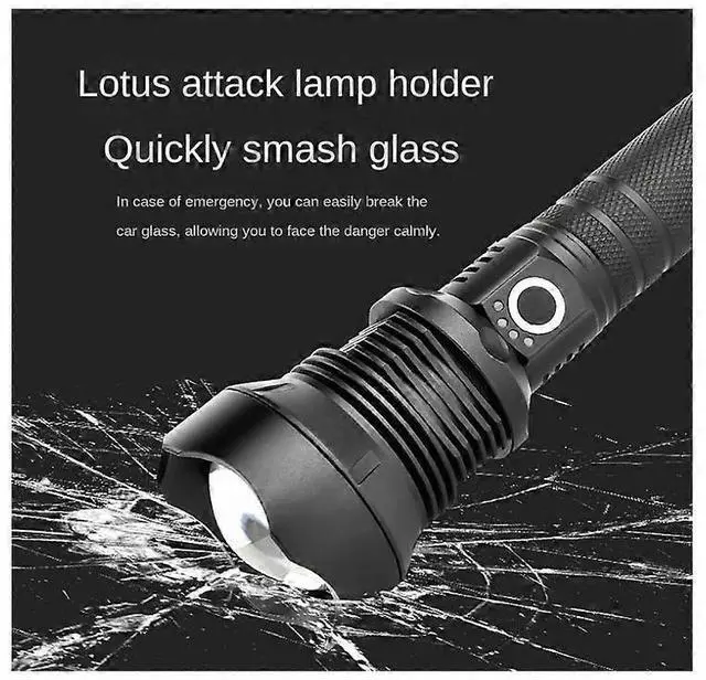 Alt view image 3 of 5 - Ecocleanpath Rechargeable Tactical Flashlight, 5-Mode High Lumens LED with Laser, Waterproof for Camping & Emergencies (Black)