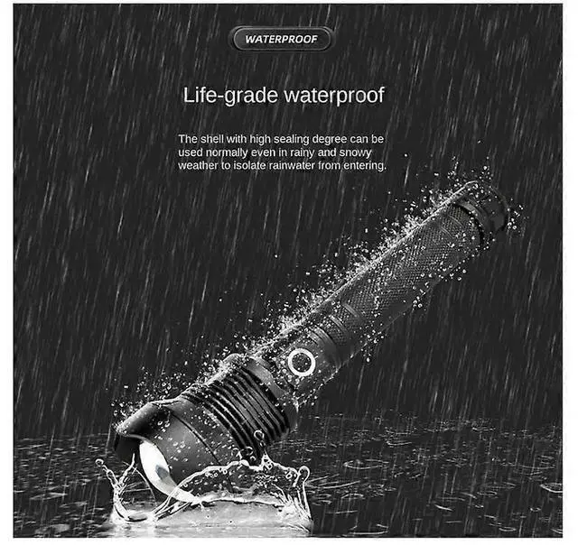 Alt view image 4 of 5 - Ecocleanpath Rechargeable Tactical Flashlight, 5-Mode High Lumens LED with Laser, Waterproof for Camping & Emergencies (Black)