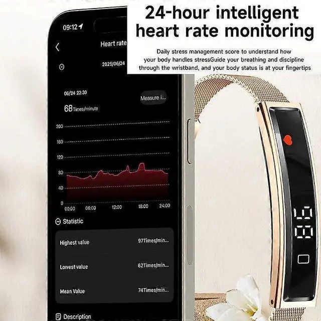 Alt view image 3 of 5 - Ecocleanpath Smart Band B3 Fitness Tracker with Call Alerts, Heart Rate & Sleep Monitor - Rose