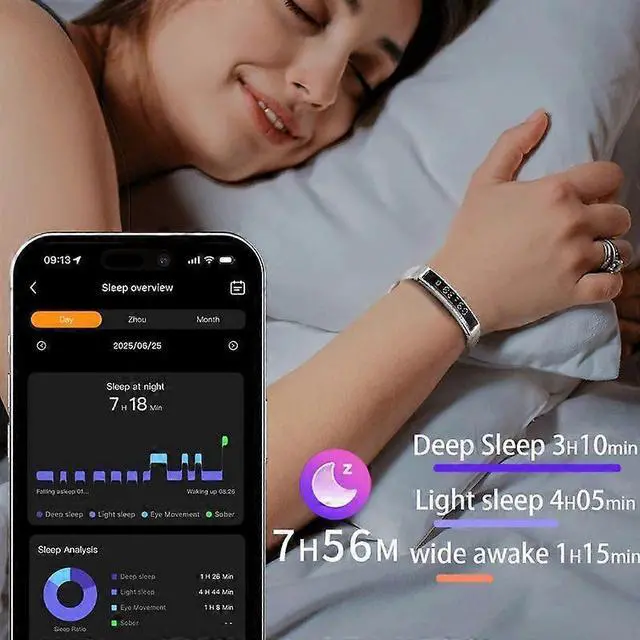 Alt view image 4 of 5 - Ecocleanpath Smart Band B3 Fitness Tracker with Call Alerts, Heart Rate & Sleep Monitor - Rose