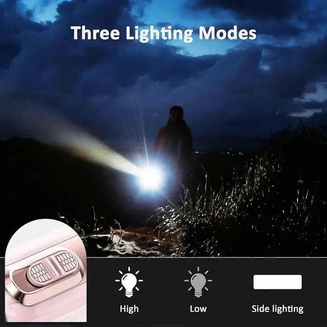 Alt view image 3 of 5 - Ecocleanpath Rechargeable LED Flashlight with COB Work Light & Power Bank, 1000 Lumens, 3 Modes, IP65 Waterproof for Camping, Emergencies