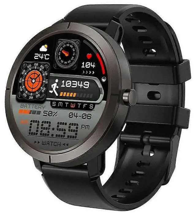 Main image of Ecocleanpath DM76 GPS Smartwatch, 5ATM Waterproof AMOLED Sports Watch with Health Tracking (Black)