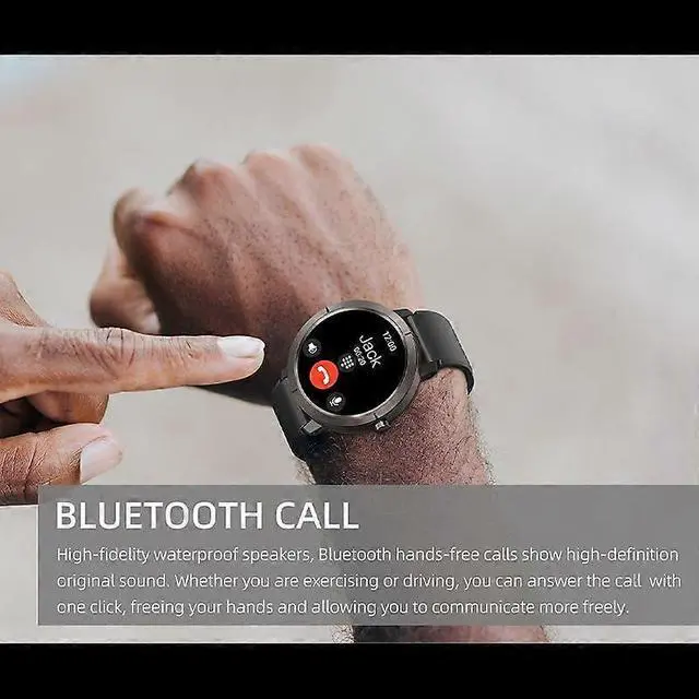 Alt view image 4 of 5 - Ecocleanpath DM76 GPS Smartwatch, 5ATM Waterproof AMOLED Sports Watch with Health Tracking (Black)