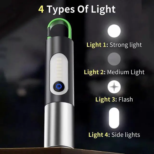 Alt view image 2 of 5 - Ecocleanpath 1500 Lumens Solar Rechargeable Flashlight, IP65 Waterproof LED Torch for Camping & Emergencies (Black)