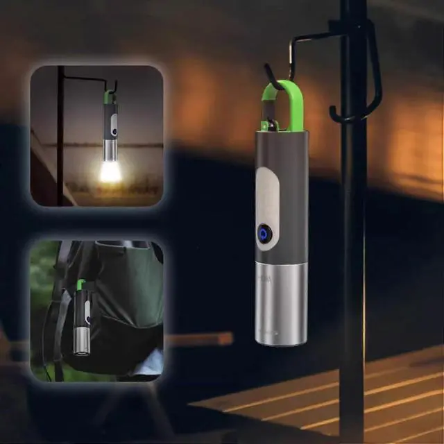 Alt view image 3 of 5 - Ecocleanpath 1500 Lumens Solar Rechargeable Flashlight, IP65 Waterproof LED Torch for Camping & Emergencies (Black)