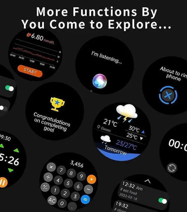 Alt view image 4 of 5 - Ecocleanpath F22R Smart Sports Watch, 1.32" HD Round Screen, 24/7 Health Monitoring, Voice Call, Champagne Gold