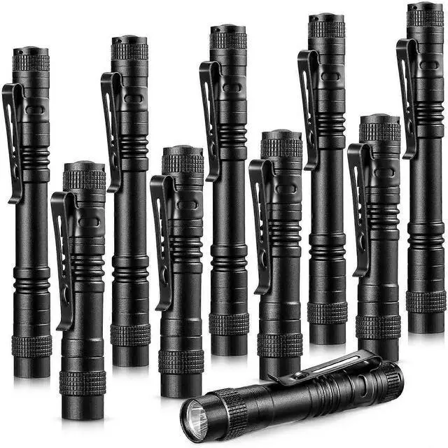 Main image of Ecocleanpath 10-Pack Mini LED Pen Flashlight with Clip - Waterproof Pocket Light for Camping, Emergency & Outdoor Use