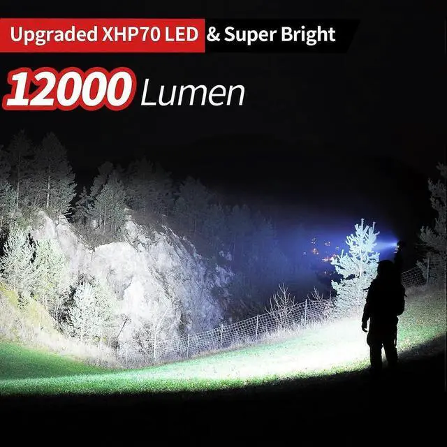 Alt view image 5 of 5 - Ecocleanpath Super Bright 220K Lumen Rechargeable LED Flashlight, 7 Modes Tactical Light for Camping & Emergencies (Black)